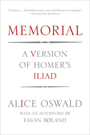 Memorial Paperback by Alice Oswald; Eavan Boland