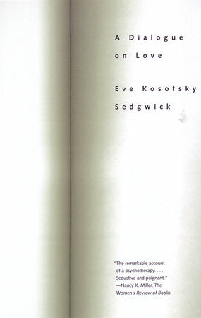 A Dialogue On Love Paperback by Eve Kosofsky Sedgwick
