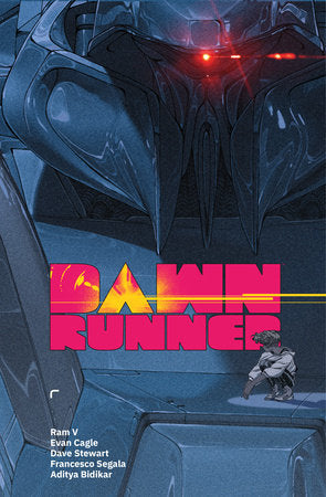 Dawnrunner Hardcover by Writtten by Ram V, Drawn by Evan Cagle, Colored by David Stewart, and lettered by Aditya Bidikar