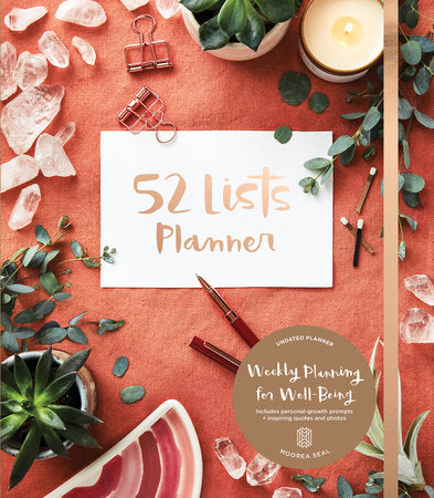 52 Lists Planner Undated 12-month Monthly/Weekly Spiralbound Planner with Pocket (Coral Crystal) Merchandise by Moorea Seal