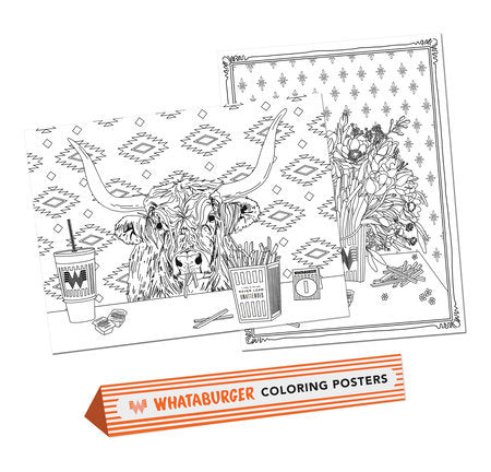 Whataburger Coloring Posters Merchandise by Alli Koch
