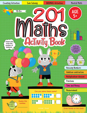 201 Maths Activity Book - Fun Activities and Math Exercises For Children: Knowing Numbers, Addition-Subtraction, Fractions, BODMAS Paperback by Wonder House Books