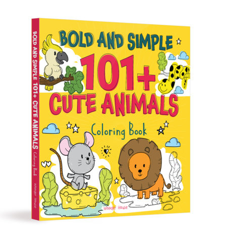 Bold and Simple 101+ Cute Animals Coloring Book Paperback by Wonder House Books