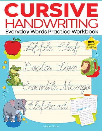 Cursive Handwriting - Everyday Words: Practice Workbook For Children Paperback by Wonder House Books