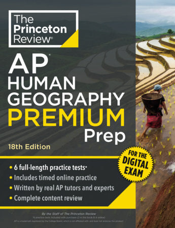Princeton Review AP Human Geography Premium Prep, 18th Edition Paperback by The Princeton Review