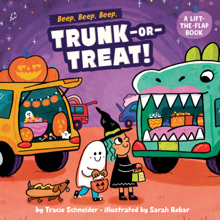 Beep, Beep, Beep, Trunk-or-Treat! Board Book by Tracie Schneider; illustrated by Sarah Rebar