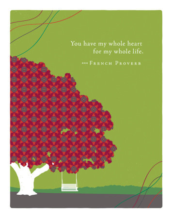 Positively Green Greeting Cards: Anniversary - You have my whole heart, for my (Pack of 6) Merchandise by Compendium