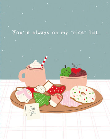 Love Muchly Greeting Cards: Holiday - You're always on my "nice" list (Pack of 6) Merchandise by Compendium