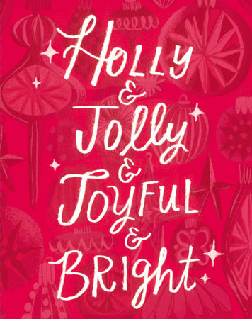Love Muchly Greeting Cards: Holiday - Holly & jolly & joyful & bright (Pack of 6) Merchandise by Compendium