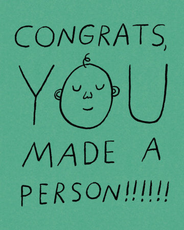 Humor Us Greeting Cards: Baby - Congrats, you made a person (Pack of 6) Merchandise by Compendium