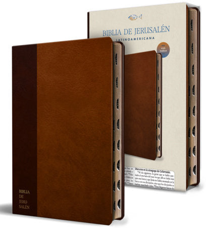 Biblia Católica Biblia de Jerusalén Latinoamericana símil piel marrón con índice / Spanish Catholic Jerusalem Bible, Brown Leathersoft with Index Paperback by Biblia de Jerusalén