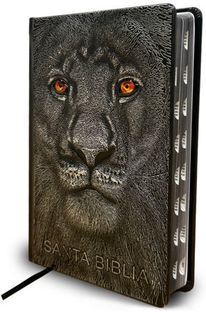 Biblia RVR 1960 Letra grande León de Judá edición especial plata con índice y canto negro / Spanish Bible RVR 1960 Large Print Imitation Leather Lion of J Hardcover by Reina Valera Revisada 1960