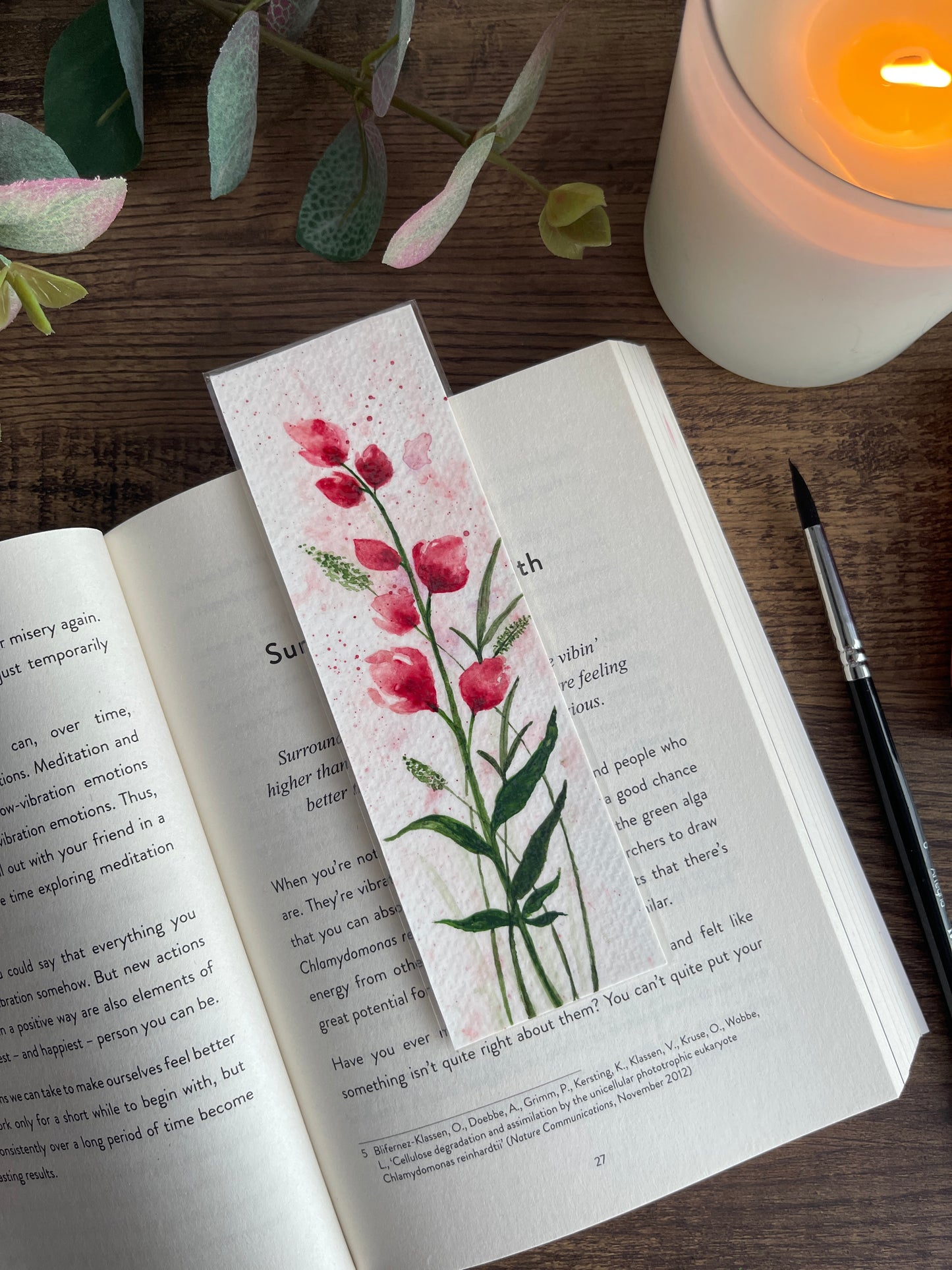 Handmade Watercolor Bookmark