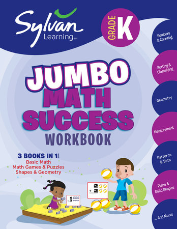 Kindergarten Jumbo Math Success Workbook Paperback by Sylvan Learning