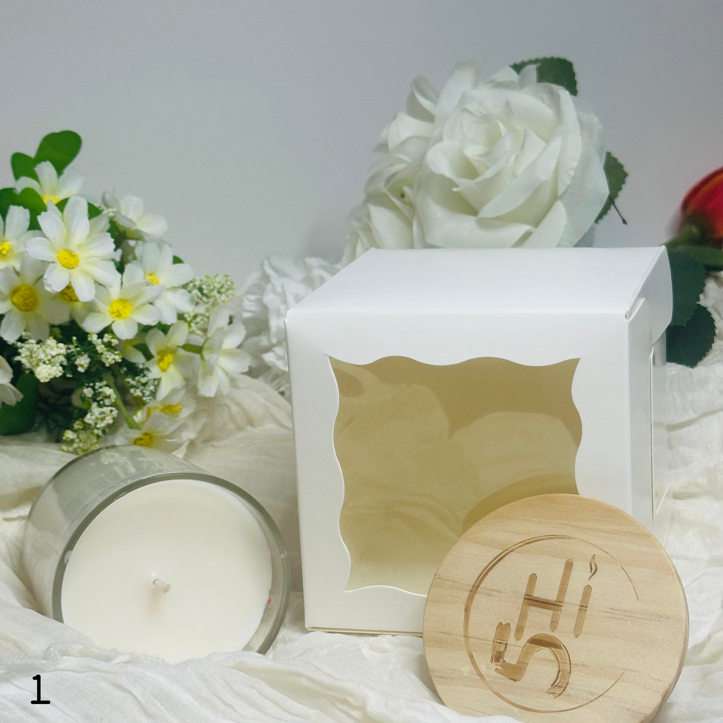 Hi5 Scented Candle,  Luxurious Soy Wax, Single Wick, 40-45 Hours Burn Time, 8 oz (172g) 160gm