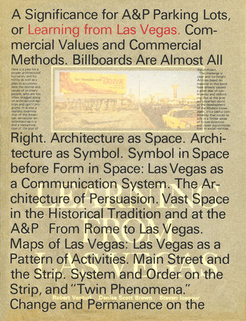 Learning from Las Vegas, facsimile edition Hardcover by Robert Venturi, Denise Scott Brown, and Steven Izenour