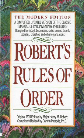 Robert's Rules of Order Paperback by Henry M. Robert