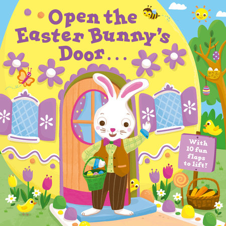 Open the Easter Bunny's Door Board Book by Random House; illustrated by Jannie Ho