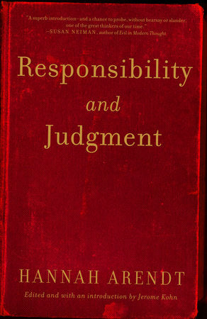 Responsibility and Judgment Paperback by Hannah Arendt