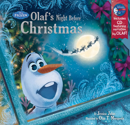 Frozen Olaf's Night Before Christmas Book & CD Hardcover by Disney Books