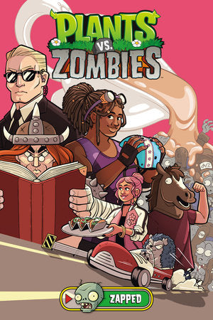 Plants vs. Zombies Volume 23: Zapped Hardcover by Written by Paul Tobin, Illustrated by Christianne Gillenardo-Goudreau, Colors by Heather Breckel, Letters by Steve Dutro.