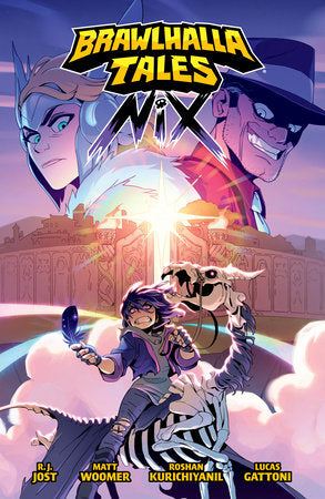 Brawlhalla Tales: Nix Paperback by Written by R. J. Jost and Mathew Woomer, Line art by R. J. Jost, colors by Roshan Kurichiyanil, lettering by Lucas Gattoni