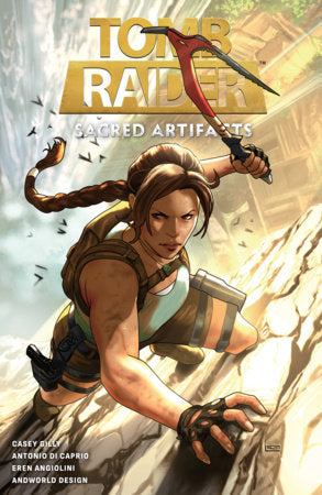 Tomb Raider: Sacred Artifacts Paperback by Written by Casey Gilly, Illustrated by Antonio Di Caprio, Colors by Eren Angiolini, Letters by AndWorld Design, Cover by Taurin Clarke