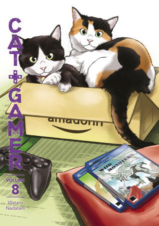 Cat + Gamer Volume 8 Paperback by Written and illustrated by Wataru Nadatani. Translated by Zack Davisson. Lettering by Susie Lee at Studio Cutie.