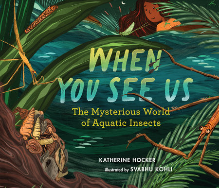 When You See Us: The Mysterious World of Aquatic Insects Hardcover by Katherine Hocker; illustrated by Svabhu Kohli