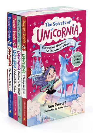 The Secrets of Unicornia: Four Magical Adventures Full of Sparkle and Wonder! Boxed Set by Ana Punset; Illustrated by Diana Vicedo