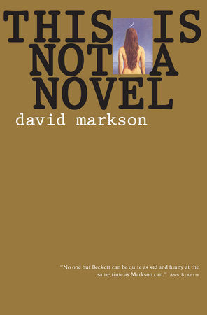 This Is Not a Novel Paperback by David Markson