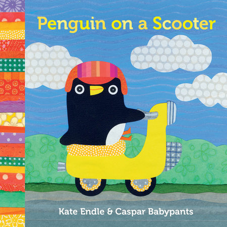 Penguin on a Scooter Board Book by Kate Endle and Caspar Babypants