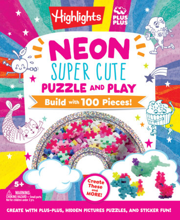 Neon Super Cute Puzzle and Play Hardcover by Highlights
