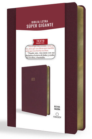 Biblia Reina Valera letra súper gigante, símil piel vinotinto / Spanish Bible Reina Valera Super Giant Print, Burgundy Leathersoft Paperback by Reina Valera 1909