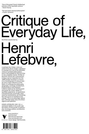 Critique of Everyday Life Paperback by Henri Lefebvre