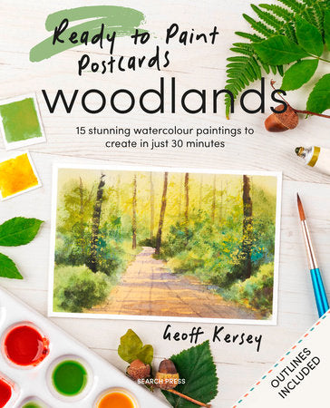 Ready to Paint Postcards: Woodlands Paperback by Geoff Kersey