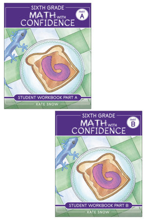 Sixth Grade Math with Confidence Student Workbook Bundle Paperback by Kate Snow