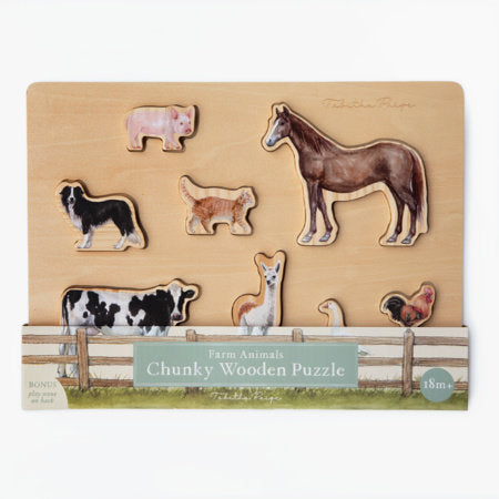 Farm Animals Chunky Wooden Puzzle Merchandise by Tabitha Paige MS CCC-SLP