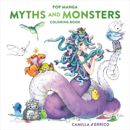 Pop Manga Myths and Monsters Coloring Book Paperback by Camilla d'Errico