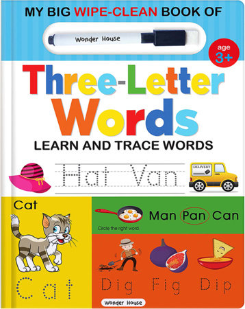 My Big Wipe And Clean Book of Three Letter Words for Kids : Learn And Trace Words Board Book by Wonder House Books