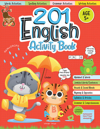 201 English Activity Book - Fun Activities and Grammar Exercises For Children: Alphabet & Words, Rhyming & Opposites Paperback by Wonder House Books