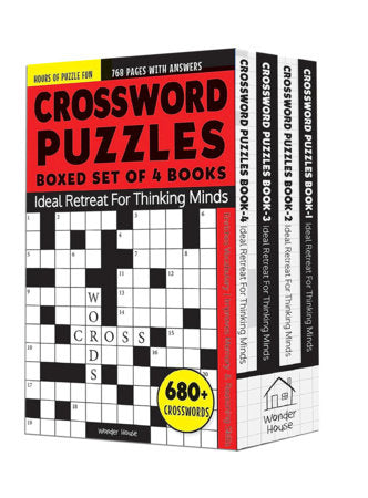 Crossword Puzzles Boxed Set [4 Books] - 680+ Engaging Crossword Puzzles / Page Count: 768 /8000+ Words for Vocabulary Building / Puzzles with Answer Sheet Boxed Set by Wonder House Books