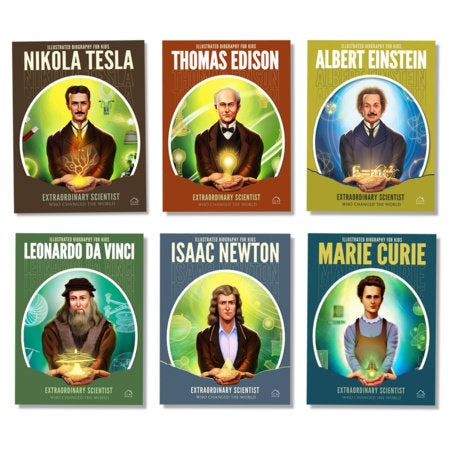 Illustrated Biography for Kids: Extraordinary Scientist who Changed the World Boxed Set [Box Set of 6 Books] / Magic of the World of Science/ Children’s Book Boxed Set by Wonder House Books