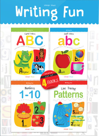 Writing Practice Boxset: Pack of 4 Books (Writing Fun: Write And Practice Capital Letters, Small Letters, Patterns and Numbers 1 to 10) Boxed Set by Wonder House Books