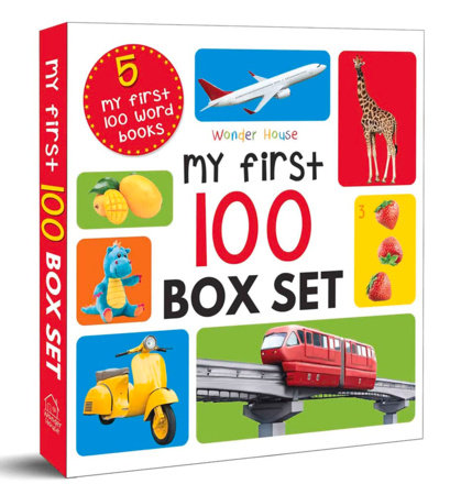 My First 100 Series Boxset- Pack of 5 Picture Books for Children (Animals, Words, Numbers, Food We Eat and Things That Move) Boxed Set by Wonder House Books