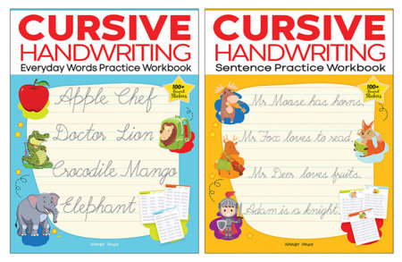 Cursive Handwriting - Everyday Letters and Sentences : Level 2 Practice Workbooks For Children (Set of 2 Books) Boxed Set by Wonder House Books