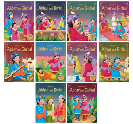 Witty Stories of Akbar and Birbal - Collection of 10 Books: Illustrated Humorous Stories For Kids Boxed Set by Wonder House Books