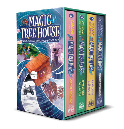 Magic Tree House Through Time and Space Boxed Set: Graphic Novels 5-8 Boxed Set by Mary Pope Osborne; adapted by Jenny Laird; illustrated by Kelly Matthews and Nichole Matthews