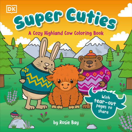 Super Cuties A Cozy Highland Cow Coloring Book Paperback by Rosie Bay