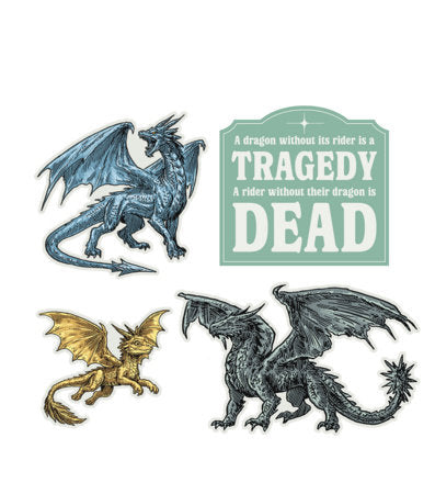 Rebecca Yarros's Fourth Wing: Dragons of Navarre Stickers - Sticker Set of 4 Paperback by Out of Print